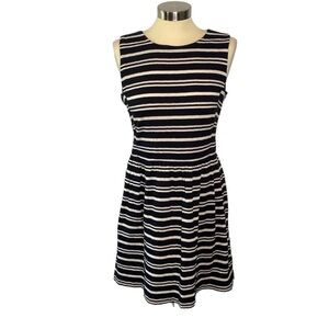 Madewell Black and Cream Striped Dress